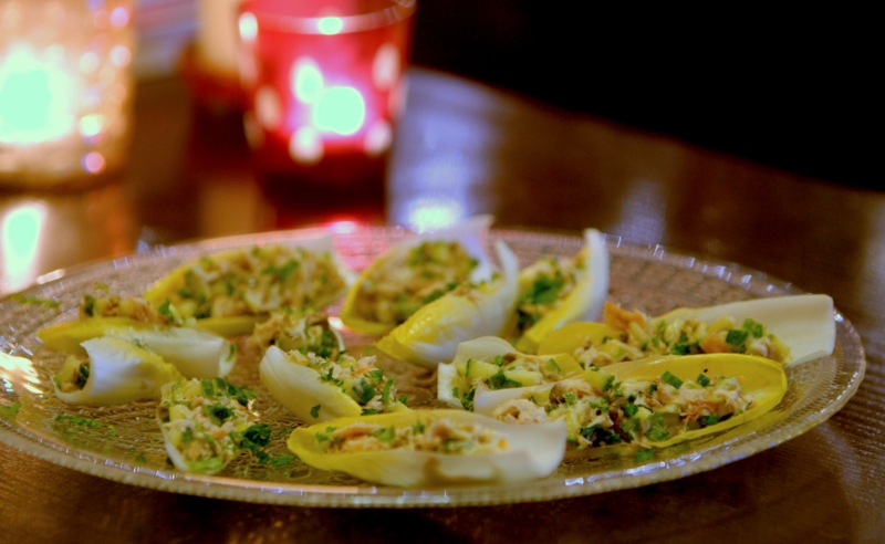 witloofhapjes met gerookte makreel